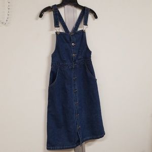 Denim overall dress